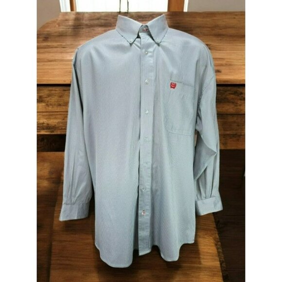 Cinch Mens Striped Long Sleeve Button-Up Shirt Large Silky Western Style - Picture 1 of 8